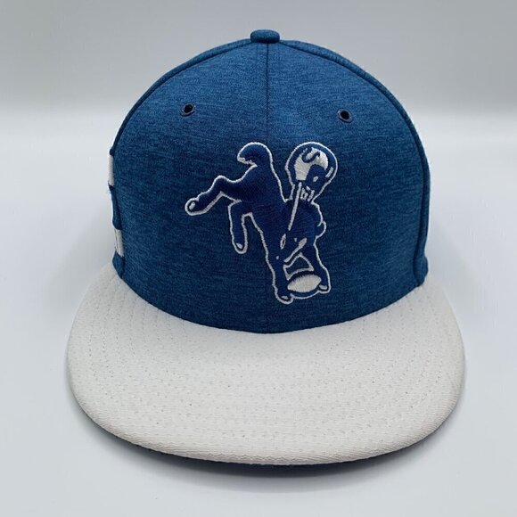 Indianapolis Colts NFL Blue White New Era 59Fifty Fitted Hat Mens 7 1/4 - Picture 2 of 5